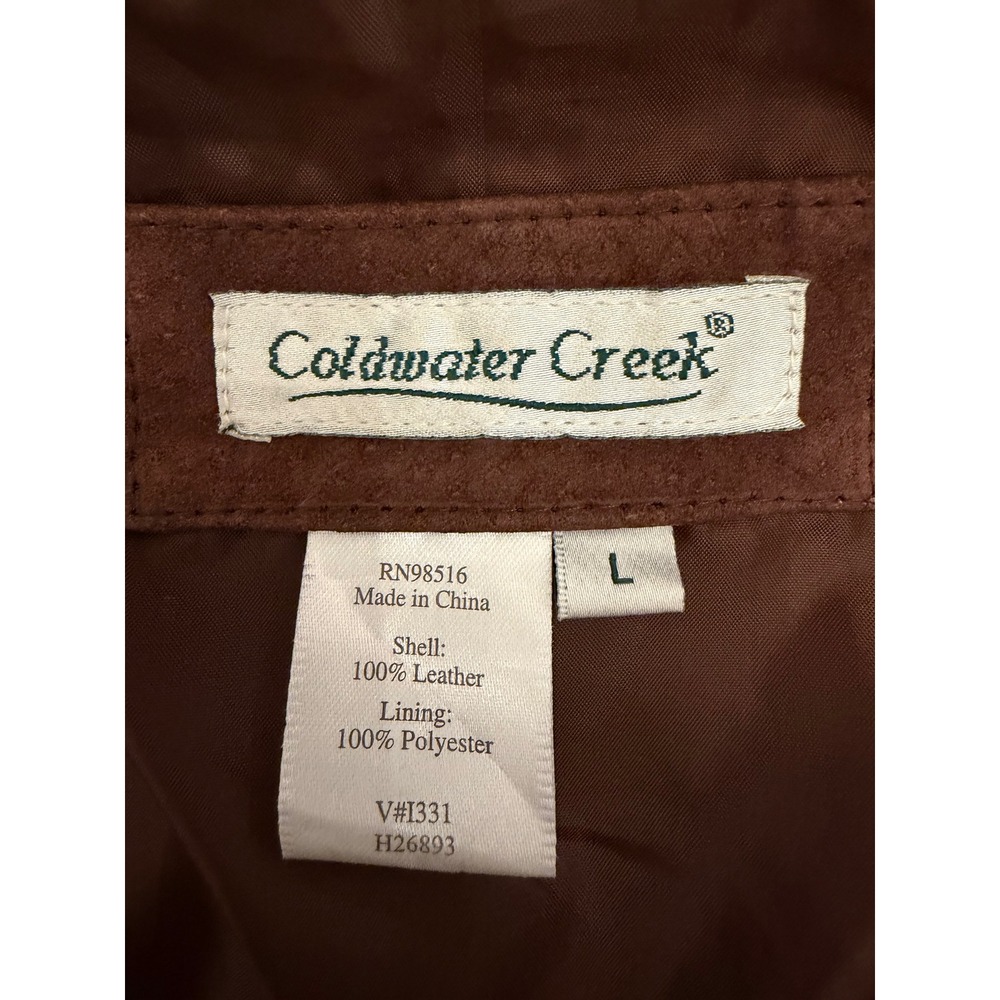 Coldwater Creek Womens Brown Suede Leather Zip Front Jacket Size L - Picture 6 of 6